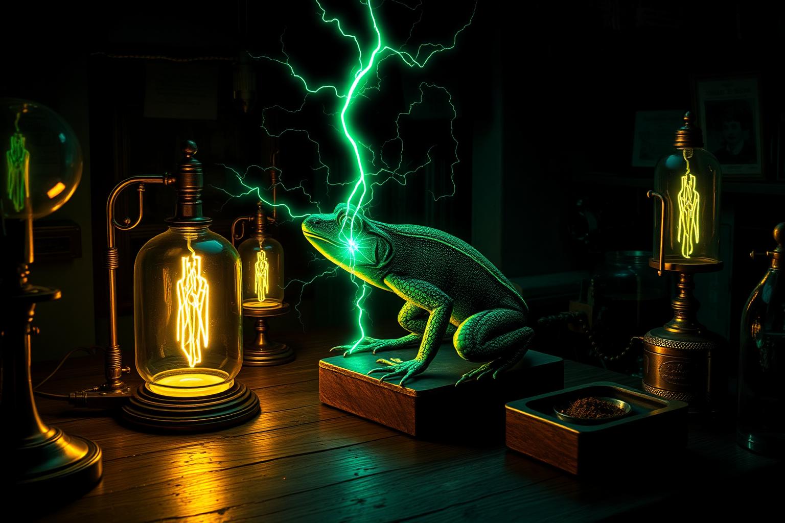 Galvani's frog bioelectricity experiment